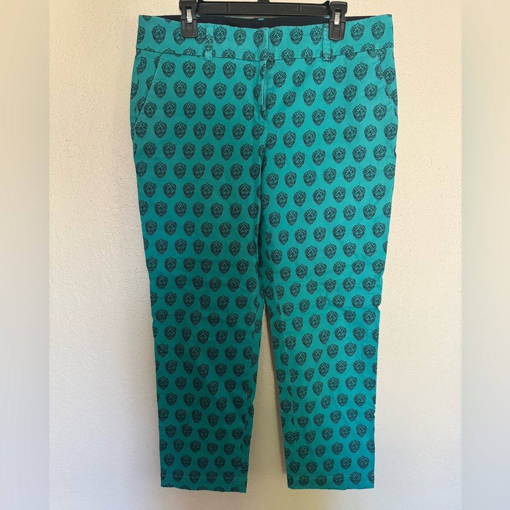 Talbots Floral Patterned Ankle Pants - Turquoise - image 1